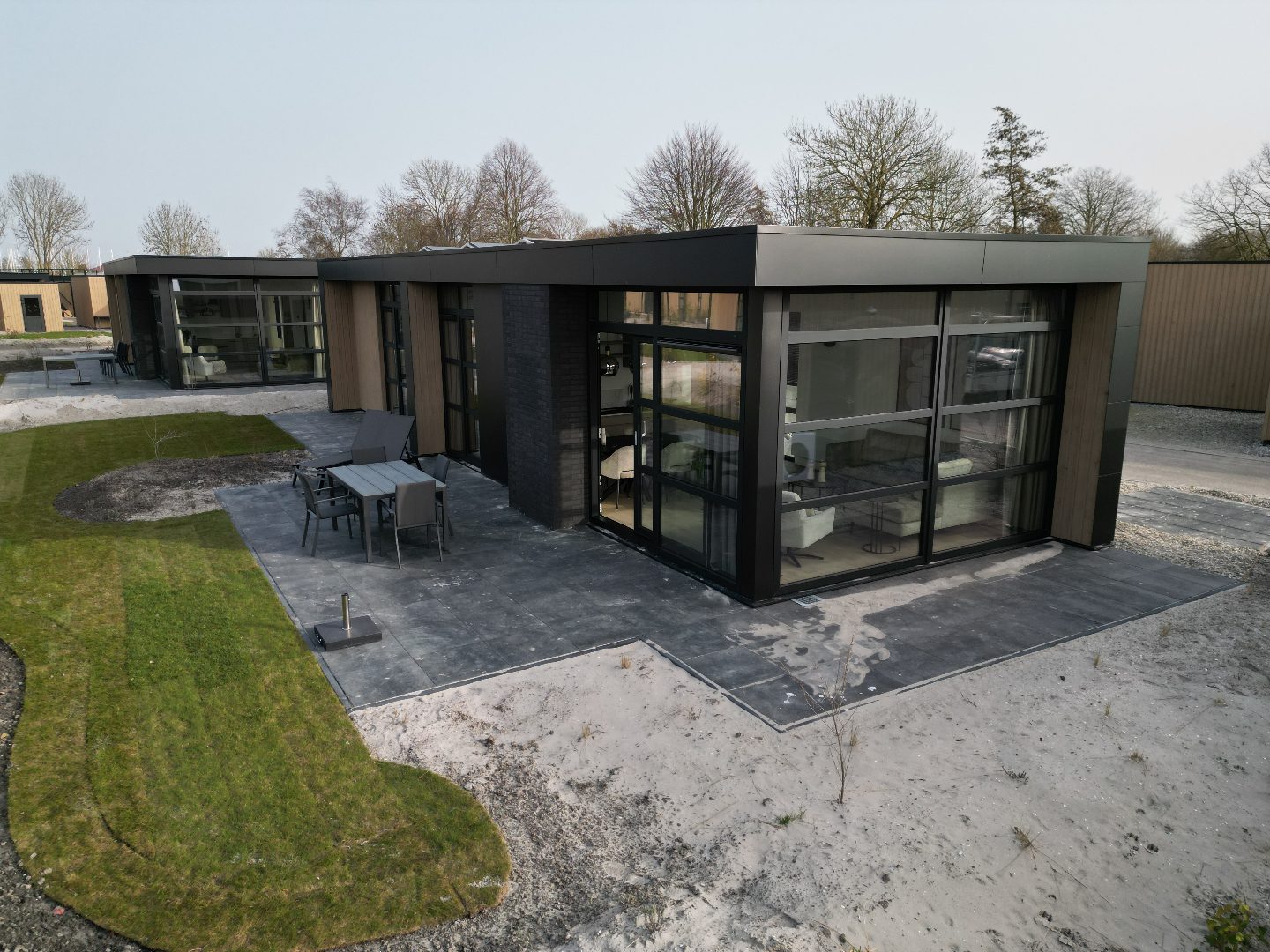 Drohnenaufnahme des Ferienhauses Strandhaus Workum